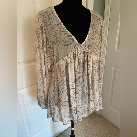 lovestitch Tops - Lovestitch Sheer Peasant Boho Blouse - Large